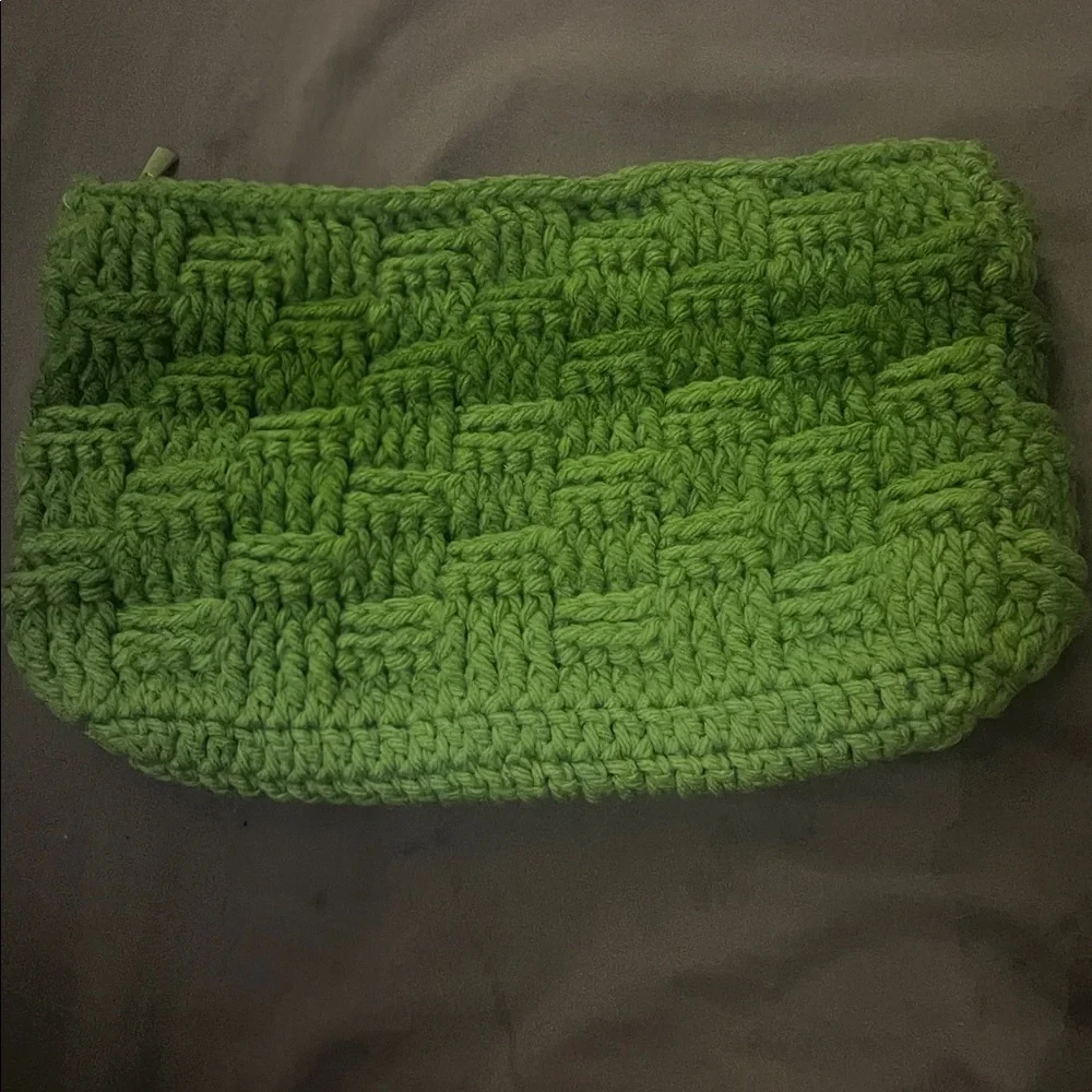 Handmade Green Crochet Pouch
